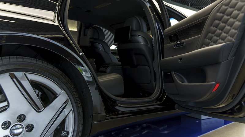 An open car door