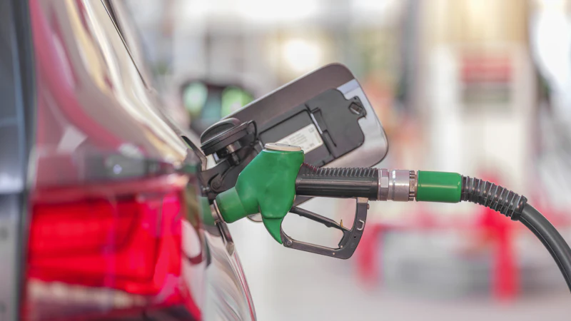 A fuel nozzle in a car filler neck