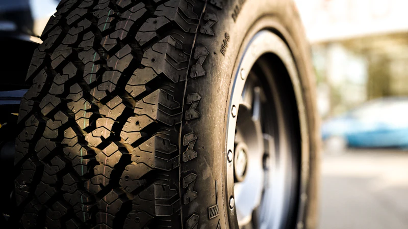 A car tyre and wheel