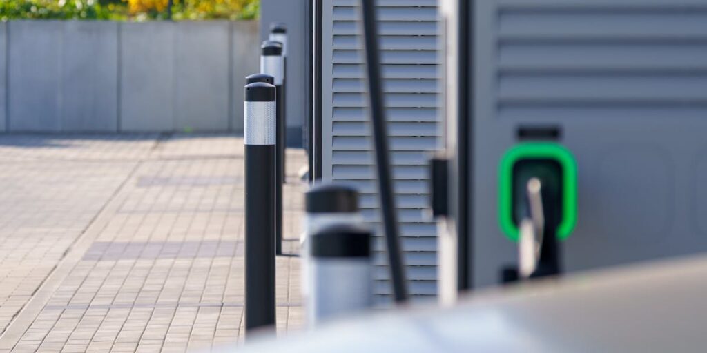 An electric vehicle charging station
